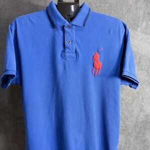 Polo Ralph Lauren Polo Big Red Pony Shirt Custom Fit Blue Men's Size XL